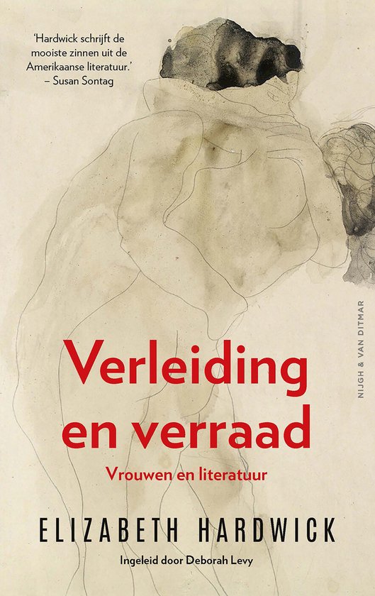 Boekcover met tekst 'Verleiding en verraad' en een aquarel van een figuur.