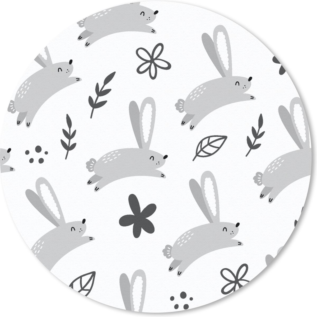 Muismat rond 20x20 cm - Mousepad Haas - Dieren - Patronen - Ronde muismatten