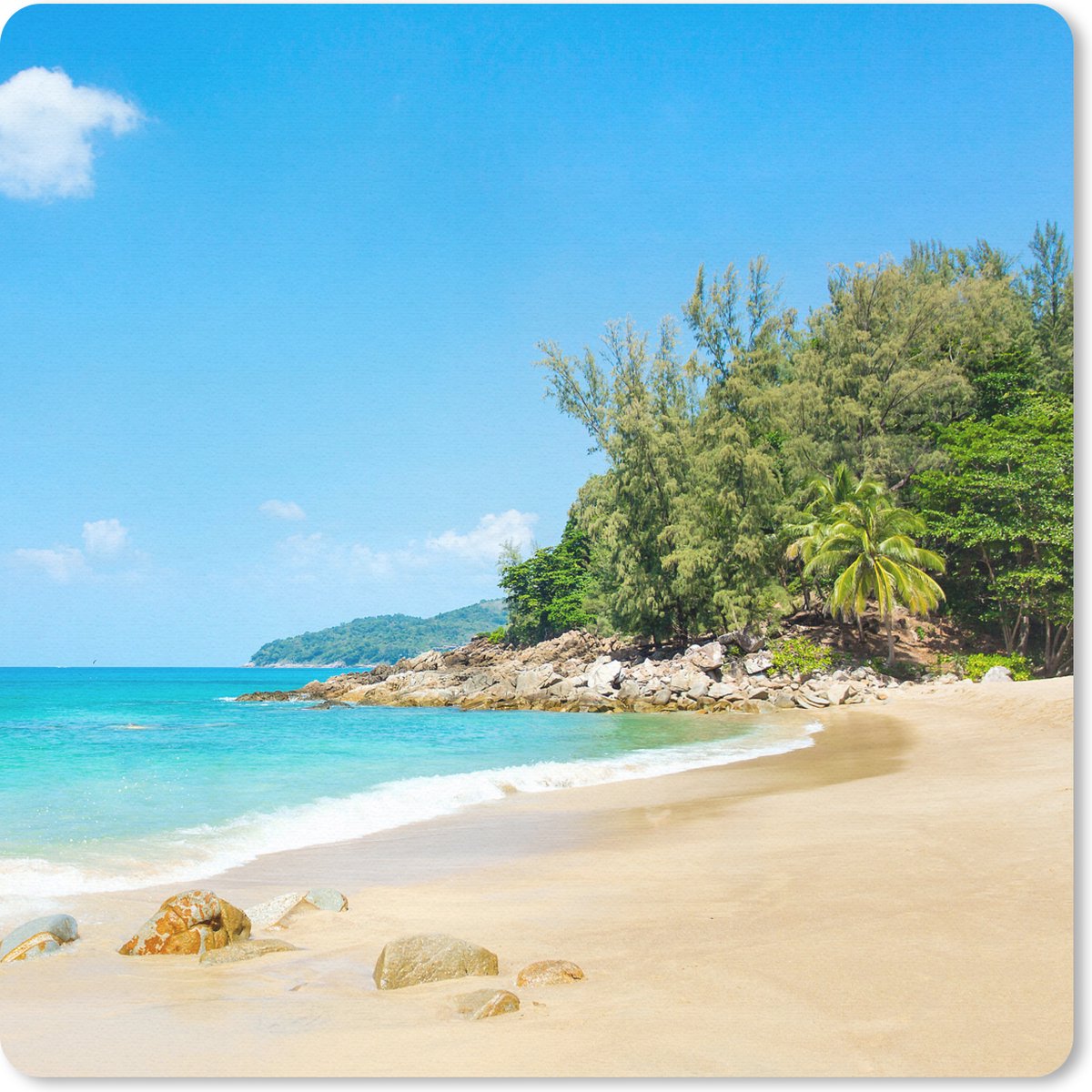 Muismat 20x20 cm - Mousepad Strand - Zee - Planten - Tropical - Muismatten