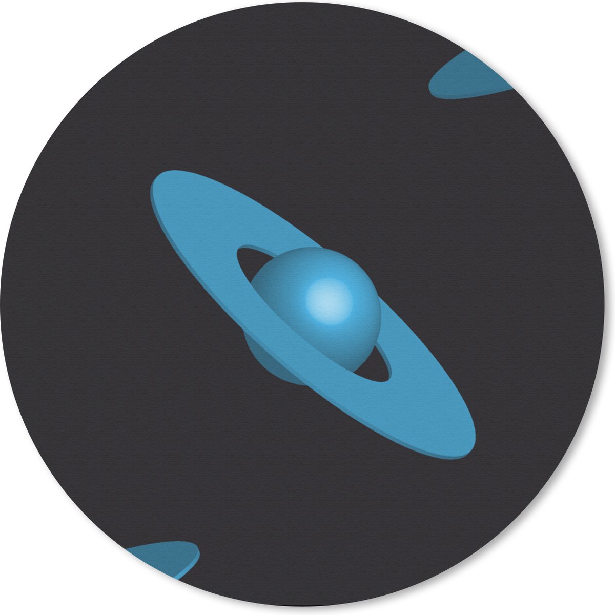 Muismat rond 50x50 cm - Mousepad Planeten - Blauw - Kinderen - Design - Ronde muismatten