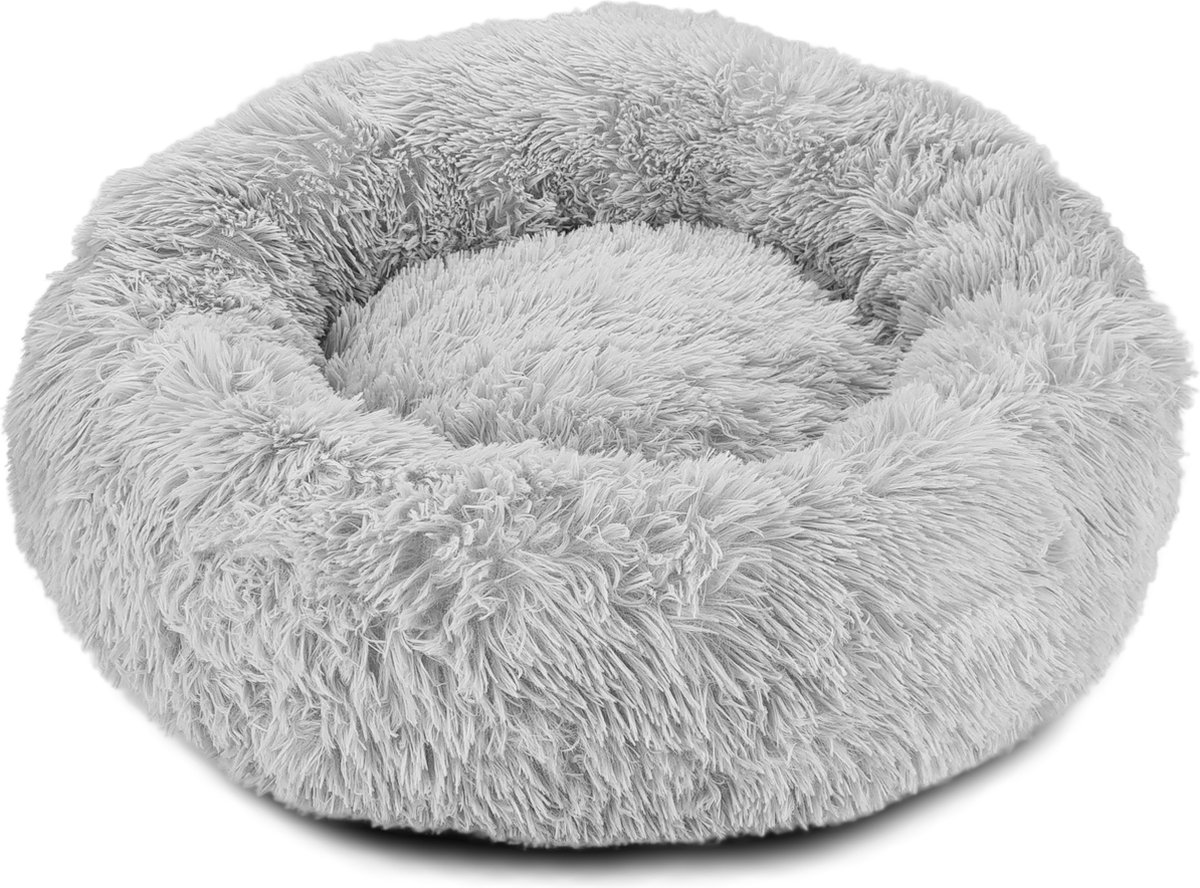 Doxie® Hondenmand – Kattenmand – ⌀ 100 Cm – Met Afneembare Hoesje – Gevuld Met Extra Pluche – Lichtgrijs