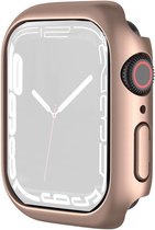 By Qubix Apple Watch 45mm Hard case (open front) - Rosé goud - Geschikt voor Apple Watch 45mm hoesje - screenprotector - Bescherming iWatch - Bescherm