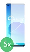 Screenprotector 5x Geschikt voor Oppo Reno6 Pro 5G - screen protector - glas - bescherm - beschermglas - ZT Accessoires