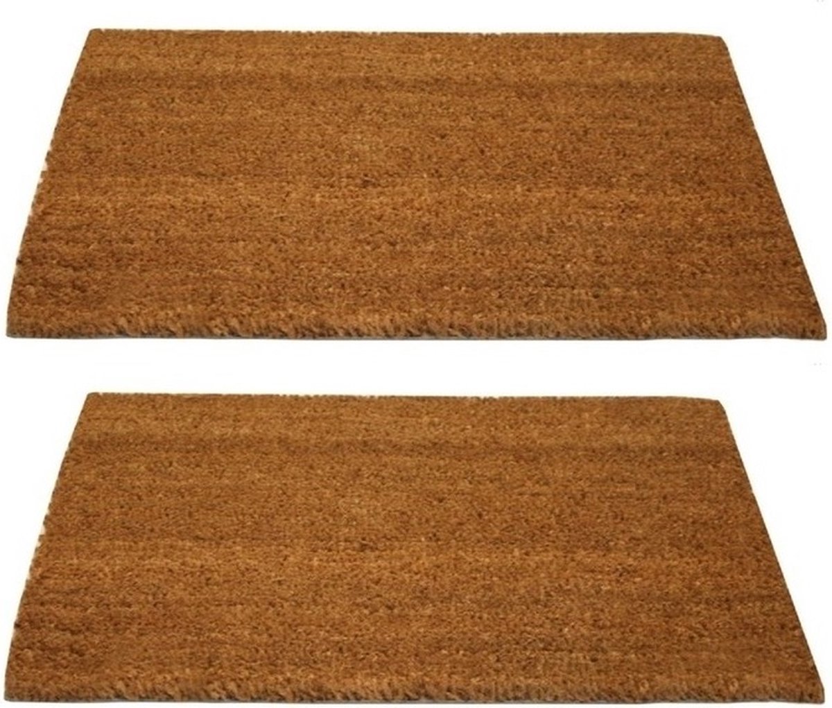 Benson Deurmat - 2x - kokos - 40 x 60 cm - slijtvaste kokosvezels - buiten - schoonloopmat