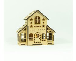 Houten Kerstdorp • Kersthuis Nr.9 • Bouwpakket • Bouw je eigen Kerstdorp