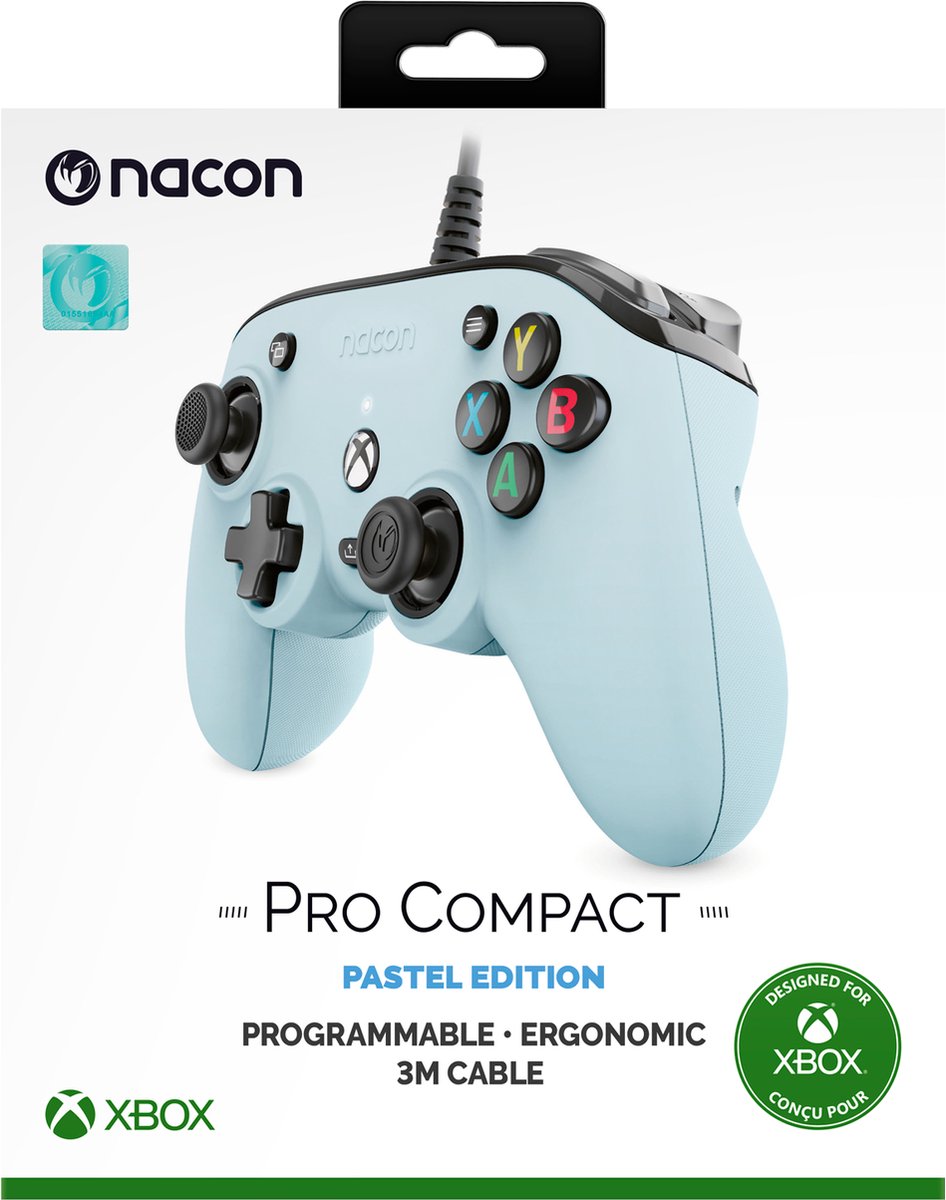 Nacon Pro Compact Official Bedrade Controller - Xbox Series X|S - Pastel blauw thumbnail 6