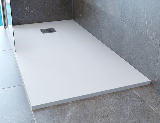 Sol de douche en pierre composite Veroni Madison 160x90x3cm Blanc