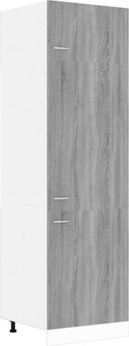 vidaXL - Ombouwkast - voor - koelkast - Lyon - 60x57x207 - cm - bewerkt - hout - grijs - sonoma - eikenkleur