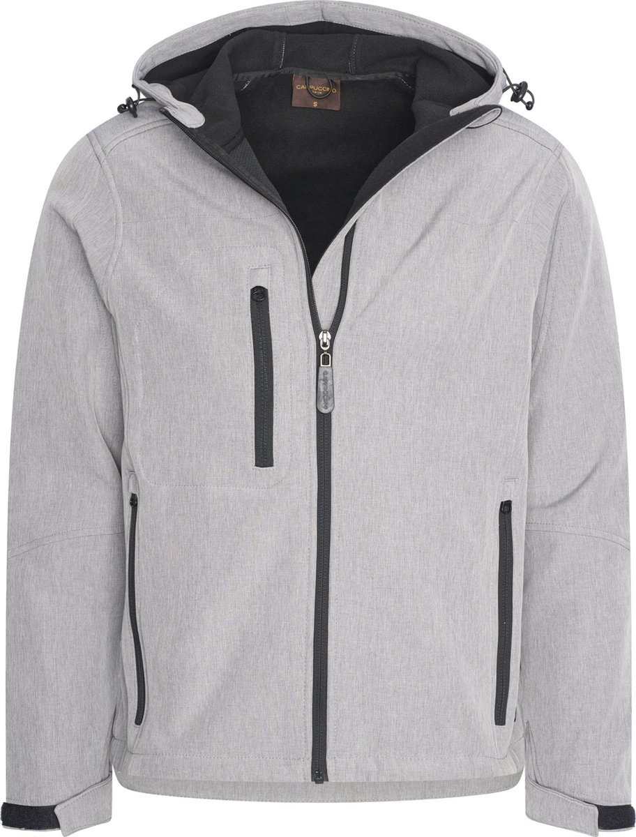 Cappuccino Italia Heren Outdoorjas Softshell Hooded Jacket Grijs
