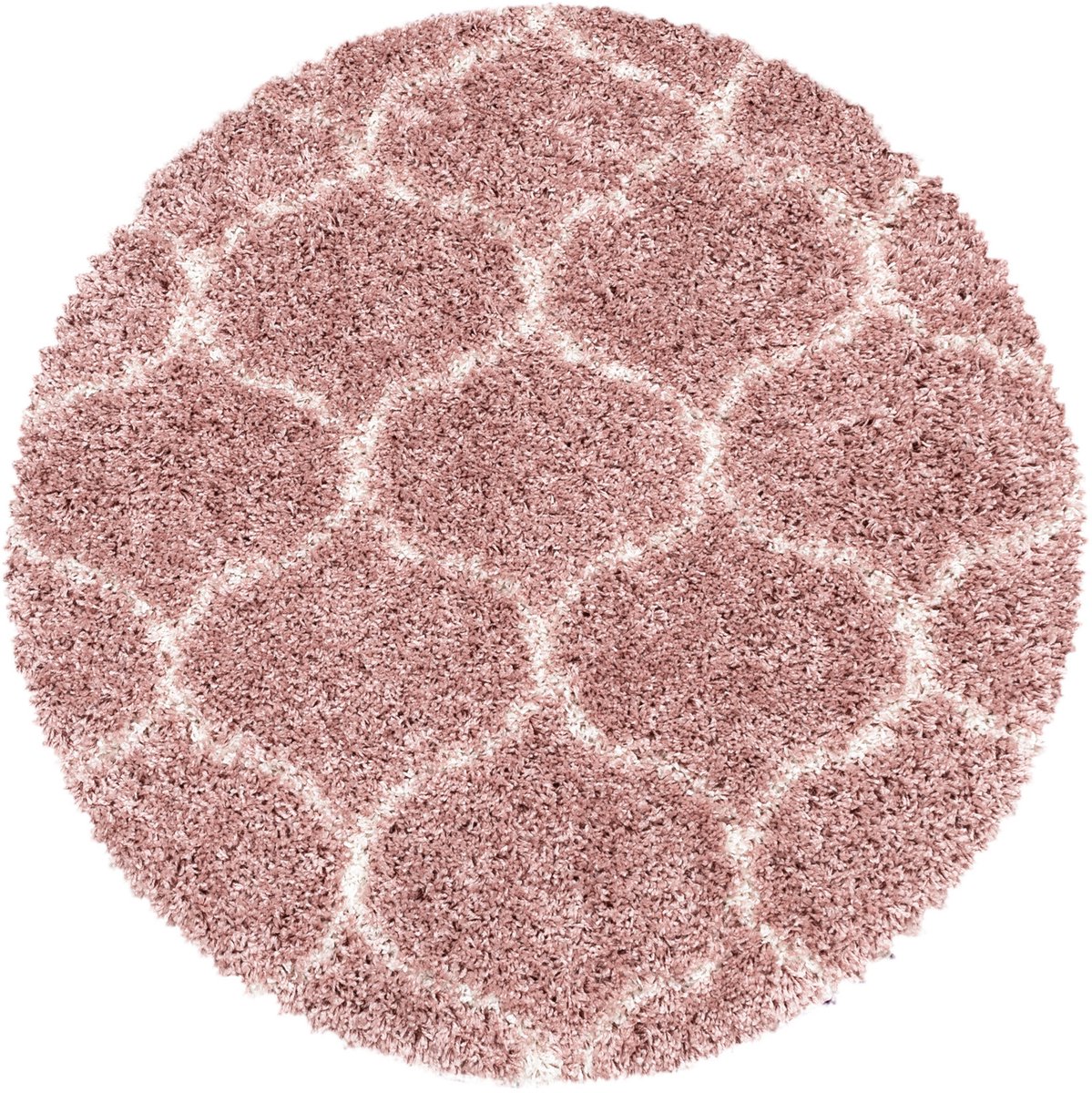 Rond berber vloerkleed - Agadir Circle Roze Creme Ø 120cm