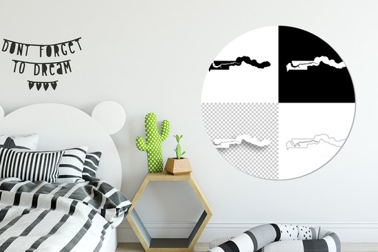 Illustration de la Gambie en quatre plans Assiette en plastique cercle mural Ø 140 cm