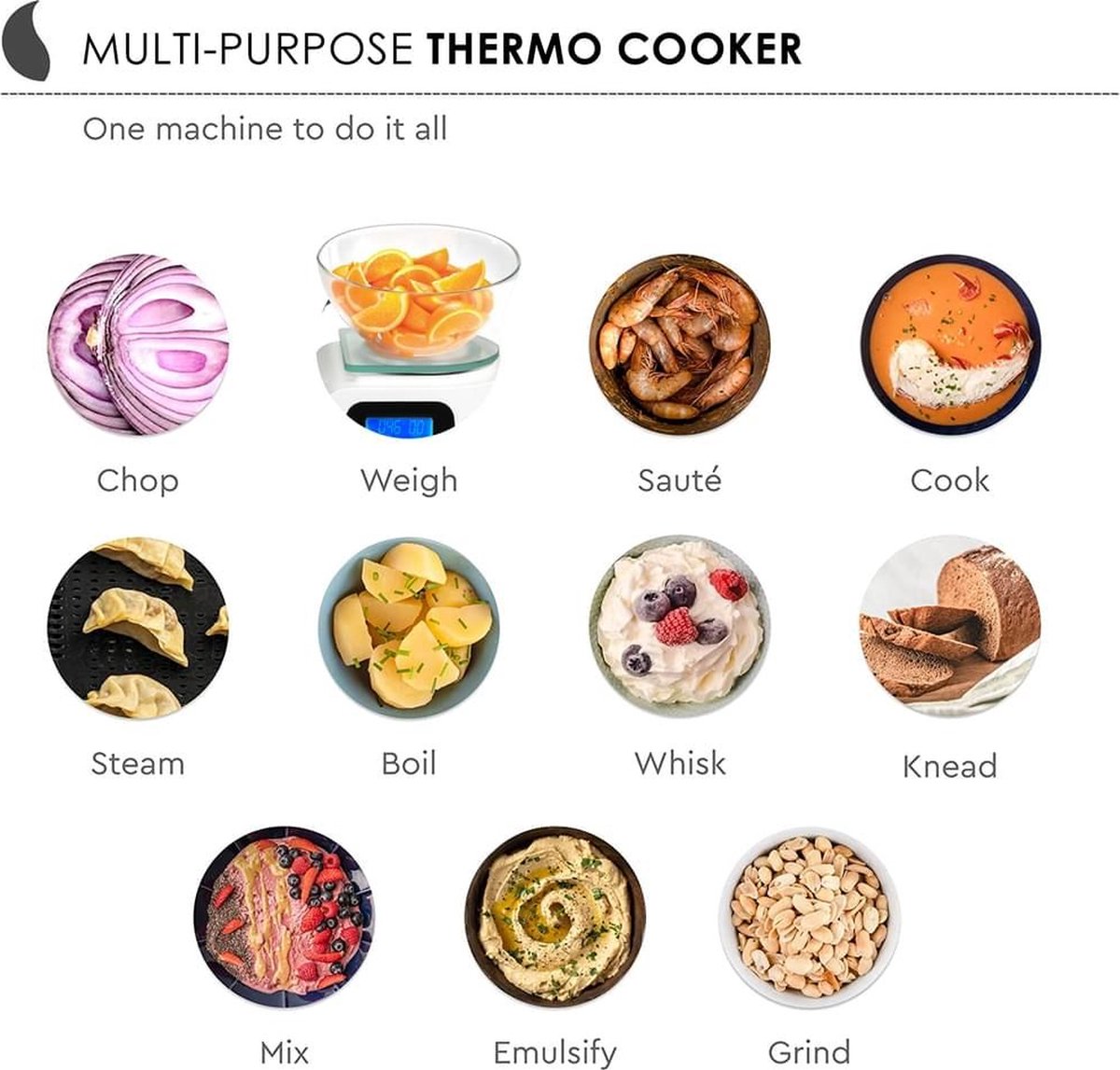 Royal Foodprocessor 1800W Thermo Keukenmachine Grijs - afbeelding 3