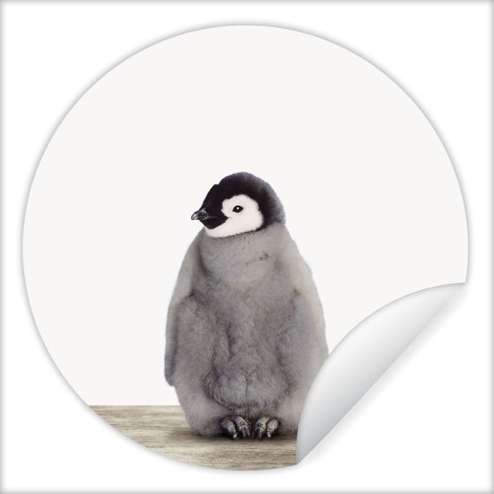 Behangsticker - Decoratie voor kinderkamers - Kinderen - Pinguïn - Grijs - Dieren - Meisjes - Jongens - 100x100 cm - Wanddecoratie - Kamer decoratie