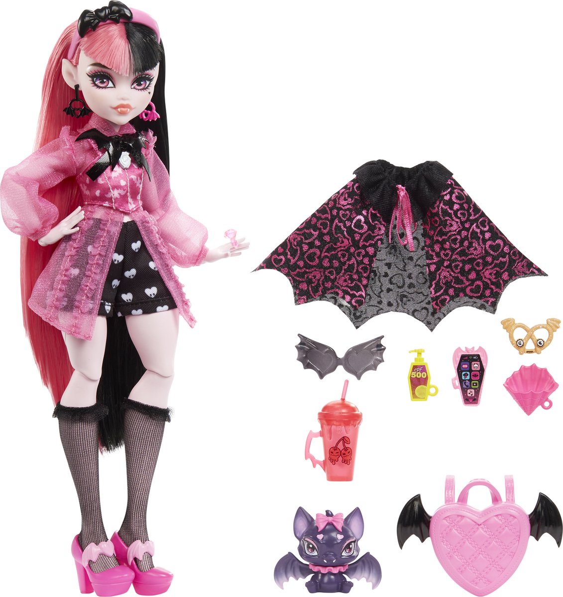 Monster High - Modepop - Draculaura pop met hartjes-tas — afbeelding 4