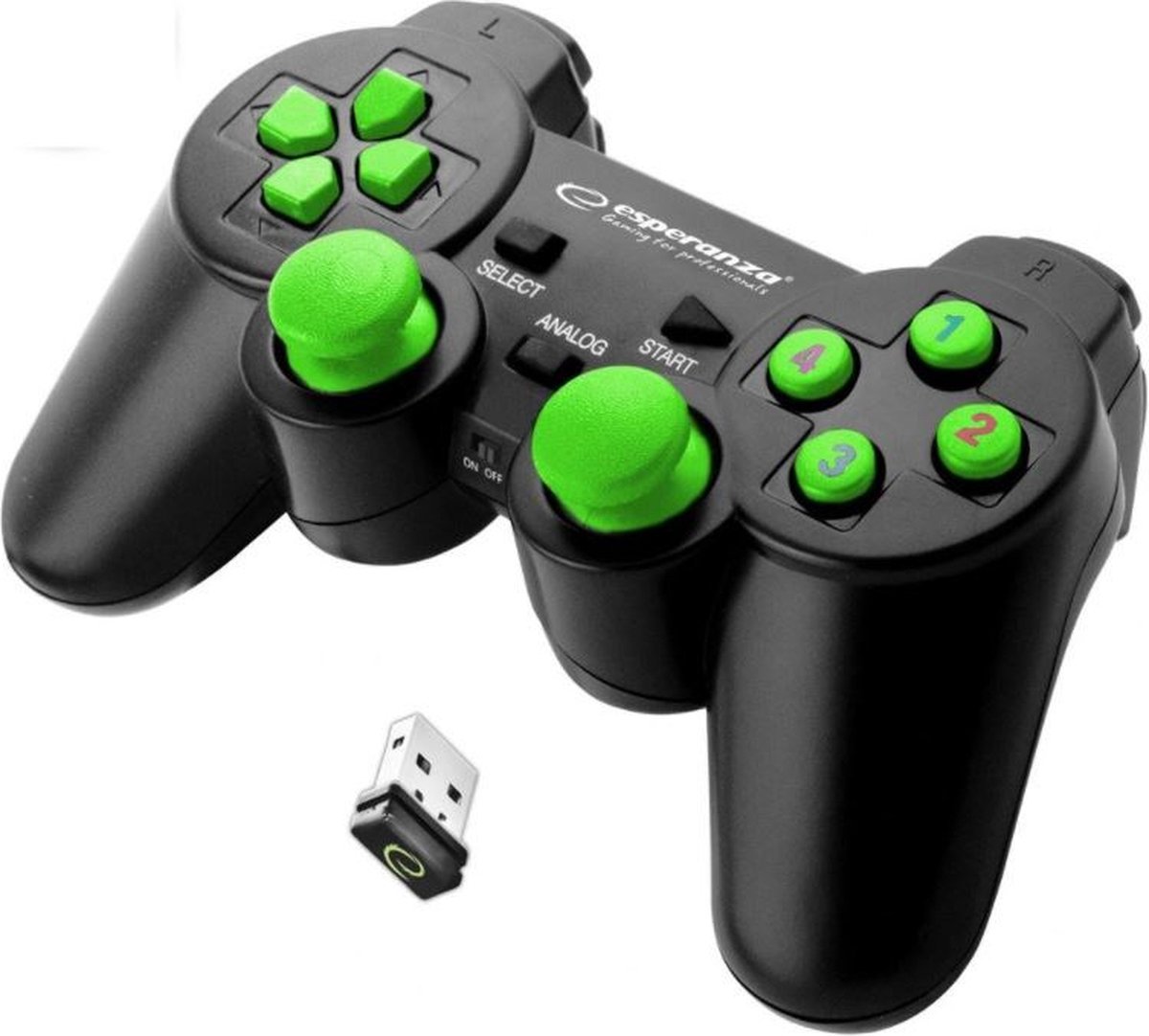 ESPERANZA EGG108G - 5901299947258 ESPERANZA EGG108G GLADIATOR - GAMEPAD Z WIBRACJAMI BEZPRZEWODOWY DLA PC / PS3