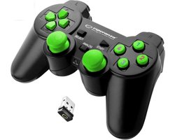 Esperanza EGG108G Wireless Gamepad 2,4Ghz PS3/PC USB Gladiator Schwarz/Grun