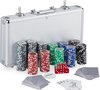 Afbeelding van het spelletje Pokerset - 300 Chips - Aluminium Koffer - Pokeren tot 5 Personen - Veiligheidsslot - Speelkaarten, Dobbelstenen, Dealer, Big Blind en Small Blind Button
