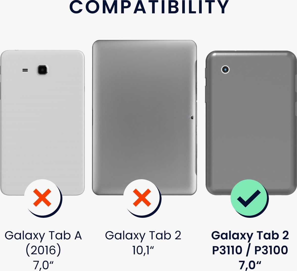 kwmobile hoes geschikt voor Samsung Galaxy Tab 2 7.0 P3110 / P3100 - 360 graden beschermhoes - donkerblauw