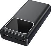 Phreeze Powerbank 20000 mAh - Zwart - Chargeur rapide - 2x USB-A (Quick Charge 3.0) + 1x USB-C (Power Delivery 3.0) - Convient pour Apple iPhone, iPad, Samsung, Android, Tablette - Powerbank iPhone - Powerbank Samsung
