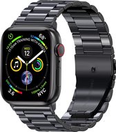 Bandje Geschikt voor Apple Watch 1-8 / SE (38/40/41 mm) Bandje Metaal Horloge Band Schakels - Band Geschikt voor Apple Watch (38/40/41 mm) Bandje Shakels Metaal - Zwart