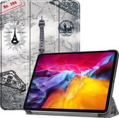 Coque Apple iPad Pro 11 (2022) - Mobigear - Série Tri-Fold - Bookcase en similicuir - Tower Eiffel - Coque adaptée pour Apple iPad Pro 11 (2022)