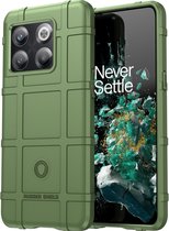 Mobigear Hoesje geschikt voor OnePlus 10T Telefoonhoesje Flexibel TPU | Mobigear Rugged Shield Backcover Shockproof | Schokbestendig 10T Telefoonhoesje | Anti Shock Proof - Groen