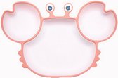 LuxeBass Siliconen Baby Bord met Zuignap | Onbreekbaar Bordje met Vakken | Eetbord geschikt voor Peuters en Kleuters | Roze