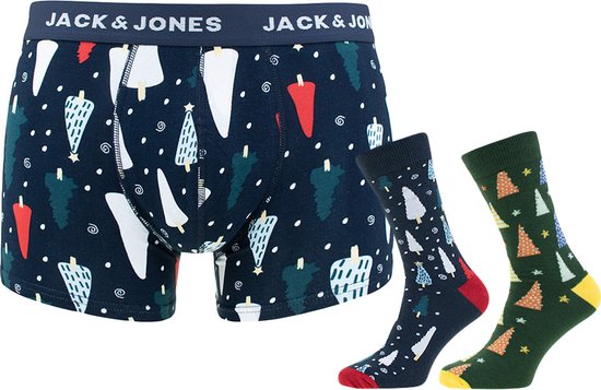 Jack & Jones heren sokken / boxers - Giftbox - Kerst - L - Navy.