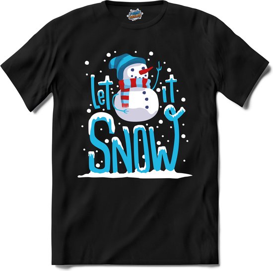 Let it snow - T-Shirt - Heren - Zwart - Maat S