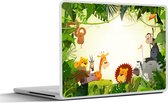 Laptop sticker - 12.3 inch - Jungle - Dieren - Slang - Olifant - Jongens - Meisje - Kids - Baby - 30x22cm - Laptopstickers - Laptop skin - Cover