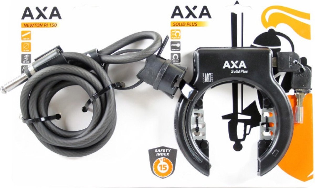 springen plotseling Product Axa Solid Plus Set Ringslot met insteekketting ART-2 Zwart | bol.com