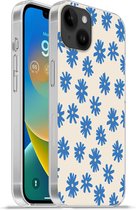 Geschikt voorApple Iphone 14 Plus - Soft case hoesje - Bloem - Patroon - Minimalisme - Siliconen Telefoonhoesje