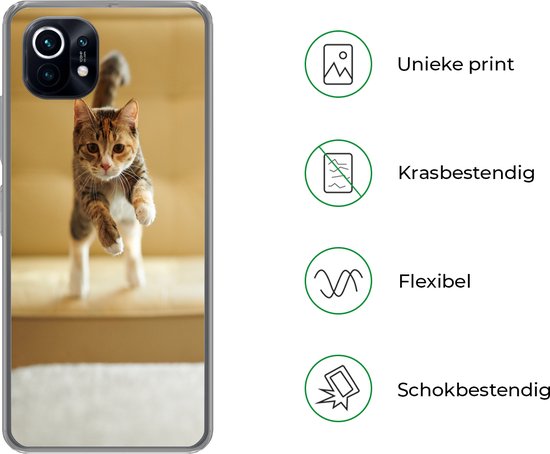 Xiaomi Mi 11 - Chat - Saut - Chaise - Coque de téléphone en Siliconen