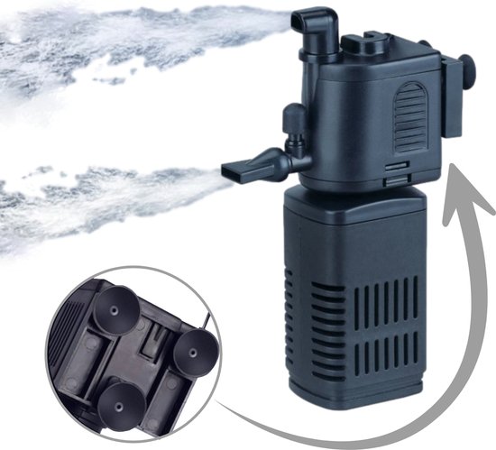 Aquarium Filter Pomp - Wasbaar Filter - 230V - 500L/h - Aquariumfilter voor  Zuurstof... | bol.com