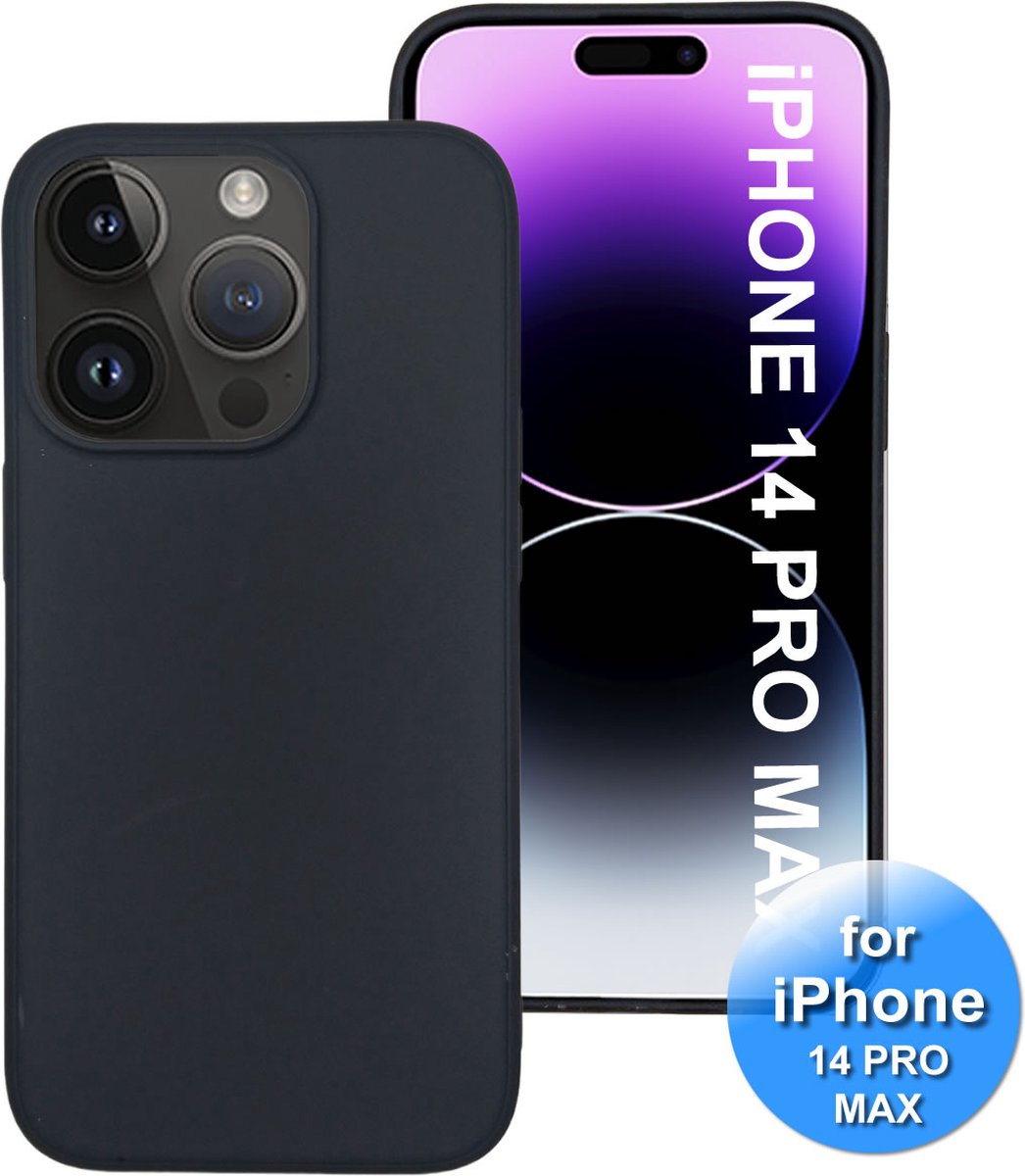 Hoesje geschikt voor de iPhone 14 Pro Max - telefoonhoesje - Back Cover van Siliconen - Zwart