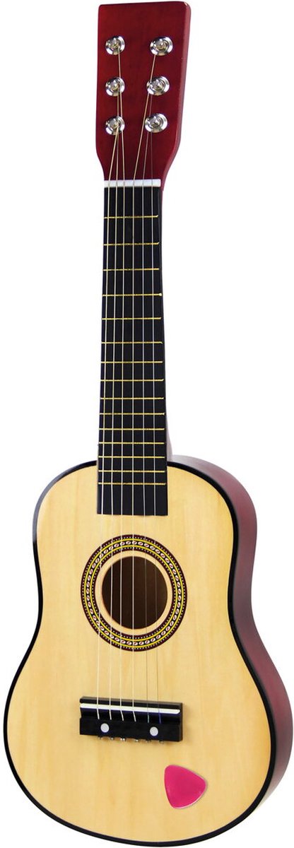 Bino Gitaar Junior 23 Cm Hout Naturel/rood