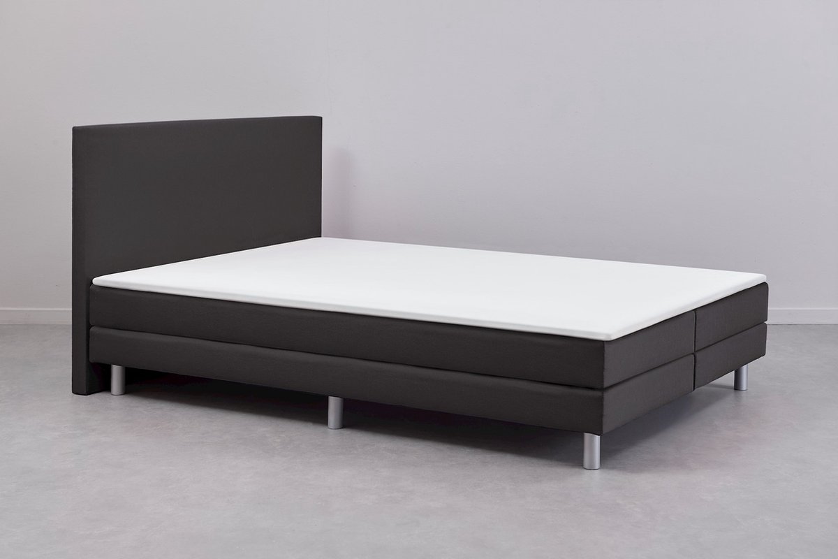 Beddenreus Basic Box Colorado vlak met gestoffeerd matras - 140 x 200 cm - antraciet