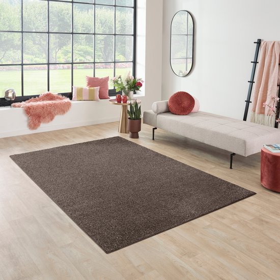 Carpet Studio Santa Fe Vloerkleed 140x200cm - Laagpolig Tapijt Woonkamer - Tapijt Slaapkamer - Kleed Bruin