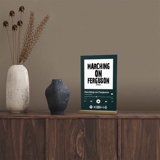 Songr Spotify Muziekbordje Marching on Ferguson Tom Morello 20x30