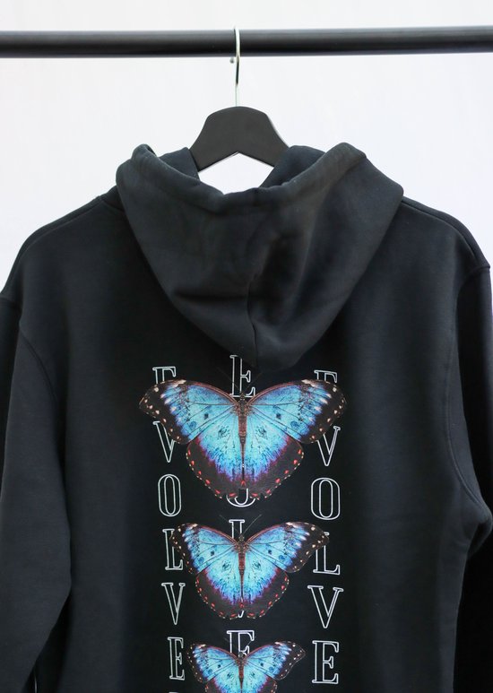 Sweat à capuche homme - Evolved Butterfly - Wurban Wear | Streetwear | Premium | Pull homme | Sweat | Noir