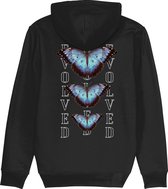 Hoodie heren - Evolved Butterfly - Wurban Wear | Streetwear | Premium fit | Heren trui | Sweater | Zwart