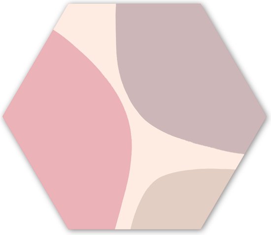 Hexagon wanddecoratie - Kunststof Wanddecoratie - Hexagon Schilderij - Design - Pastel - Minimalisme