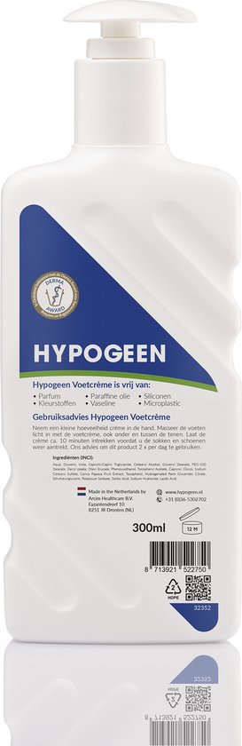Electrificeren Asser lip Hypogeen Voetcrème - hypoallergeen - voor koude, droge & gevoelige voeten -  voetcrème... | bol.com