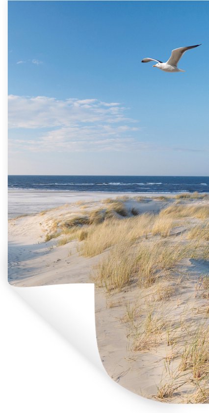 Muurstickers - Sticker Folie - Duin - Meeuw - Strand - Zee - Zon - 80x160 cm - Plakfolie - Muurstickers Kinderkamer - Zelfklevend Behang - Zelfklevend behangpapier - Stickerfolie