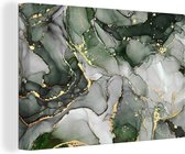 Toile Peinture Luxe - Marbre - Vert - 140x90 cm - Décoration murale