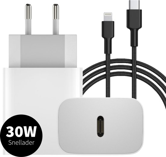 Chargeur iPhone + Câble USB C vers Lightning 3 mètres - Charge rapide 30W -  Convient... | bol