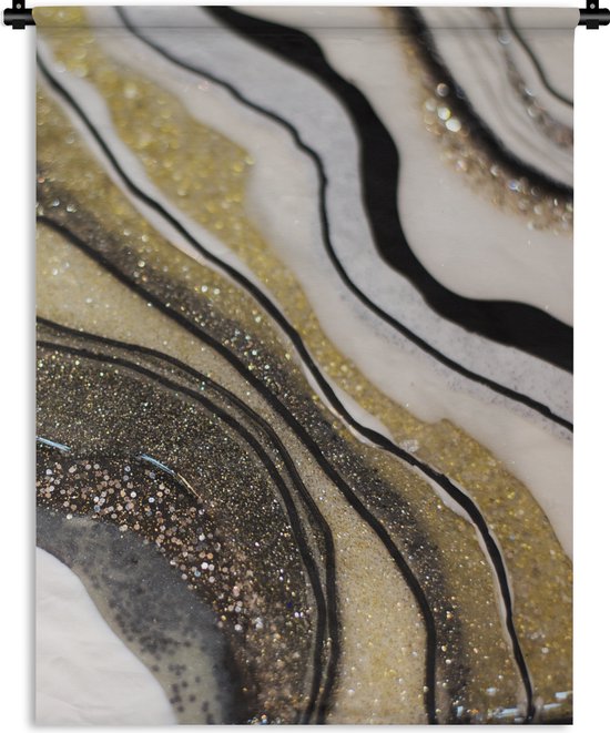 Wandkleed - Wanddoek - Edelsteen - Abstract - Marmer - Natuur - 90x120 cm - Wandtapijt