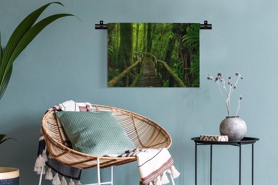 Tapisserie - Tapisserie - Jungle - Pont - Mousse - Nature - Tropical - 60x40 cm - Tapisserie