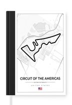 Notitieboek - Schrijfboek - Amerika - Racebaan - Formule 1 - Circuit of the Americas - Racing - Wit - Notitieboekje klein - A5 formaat - Schrijfblok