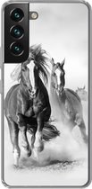 Geschikt voor Samsung Galaxy S22 hoesje - Paarden - Dieren - Illustratie - Siliconen Telefoonhoesje